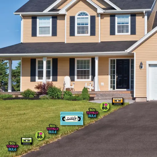 Big Dot of Happiness 80's Retro - Yard Sign & Outdoor Lawn Decorations - Totally 1980s Party Yard Signs - Set of 8 {3}