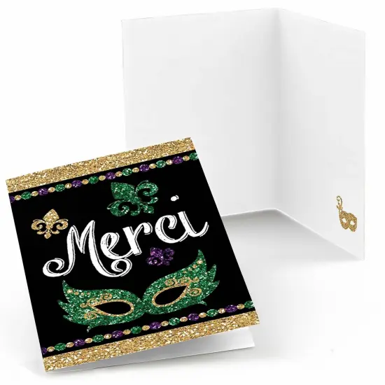 Big Dot of Happiness Mardi Gras - Masquerade Party Thank You Cards (8 count) {1}