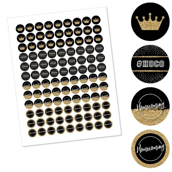 Big Dot of Happiness Hoco Dance - Homecoming Round Candy Sticker Favors - Labels Fits Chocolate Candy (1 Sheet of 108) {3}