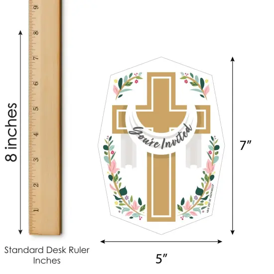 Big Dot of Happiness Religious Easter - Shaped Fill-In Invitations - Christian Holiday Party Invitation Cards with Envelopes - Set of 12 {7}