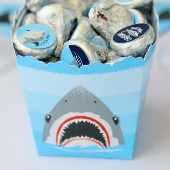 Big Dot of Happiness Shark Zone - Party Mini Favor Boxes - Jawsome Party or Birthday Party Treat Candy Boxes - Set of 12 {7}