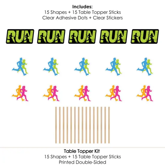 Big Dot of Happiness Set the Pace - Running - Track, Cross Country or Marathon Party Centerpiece Sticks - Table Toppers - Set of 15 {7}