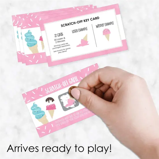 Big Dot of Happiness Scoop Up The Fun - Ice Cream - Sprinkles Party Game Scratch Off Cards - 22 Count {3}