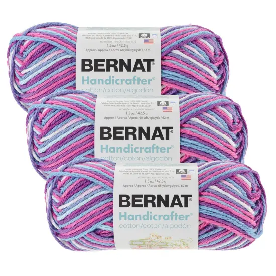 (Pack of 3) Bernat Handicrafter Cotton Yarn - Ombres-Purple Perk {1}