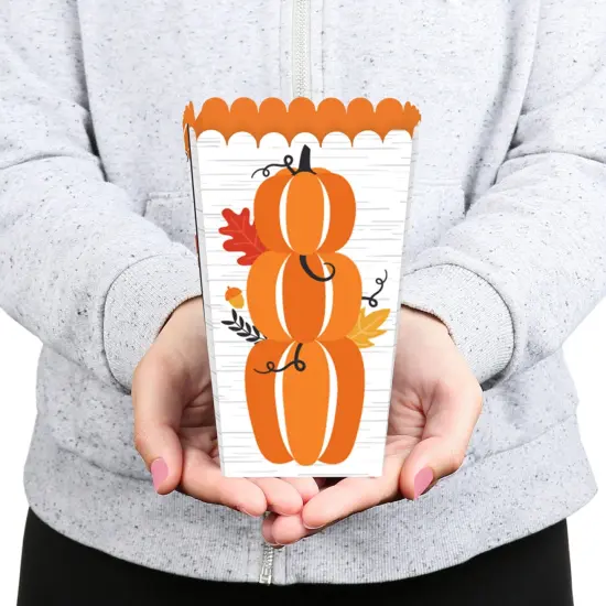 Big Dot of Happiness Fall Pumpkin - Halloween or Thanksgiving Party Favor Popcorn Treat Boxes - Set of 12 {6}