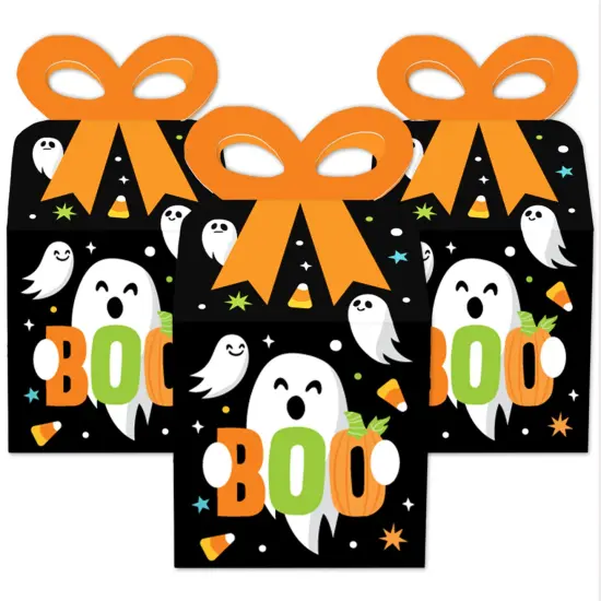 Big Dot of Happiness You've Been Booed - Square Favor Gift Boxes - Ghost Halloween Party Bow Boxes - Set of 12 {3}