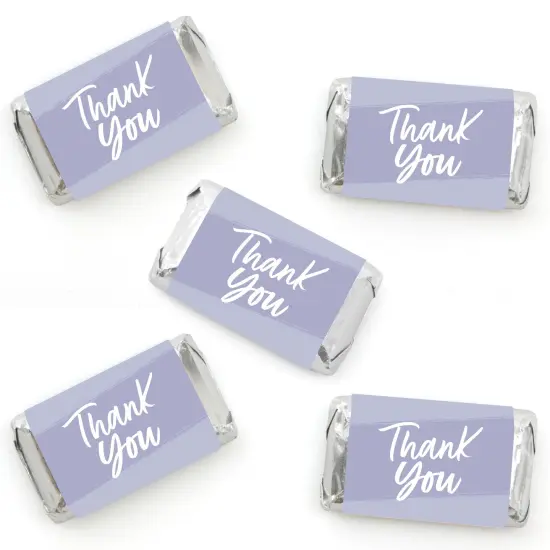 Big Dot of Happiness Purple Elegantly Simple - Mini Candy Bar Wrapper Stickers Party Small Favors 40 Ct {1}
