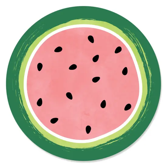 Big Dot of Happiness Sweet Watermelon - Fruit Party Circle Sticker Labels - 24 Count {1}
