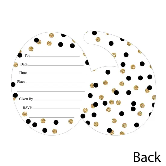 Big Dot of Happiness Adult 60th Birthday - Gold - Shaped Fill-In Invitations - Birthday Party Invitation Cards with Envelopes - Set of 12 {6}