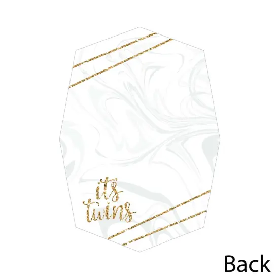 Big Dot of Happiness It's Twins - Shaped Thank You Cards - Gold Twins Baby Shower Thank You Note Cards with Envelopes - Set of 12 {6}