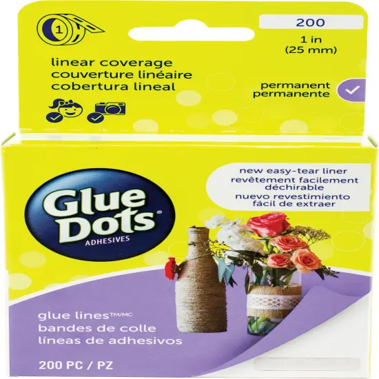 Glue Dots Glue Lines Roll-Clear-1" 200pcs {1}