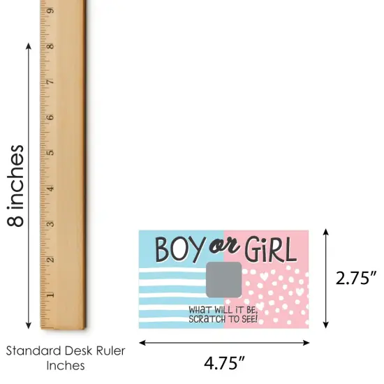 Big Dot of Happiness Boy Baby Gender Reveal - Team Boy or Girl Party Game Scratch Off Cards - Baby Shower Game - 22 Count {7}