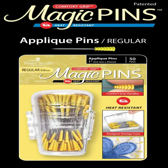 Taylor Seville Magic Pins - Applique Regular-Yellow 50/Pkg {1}