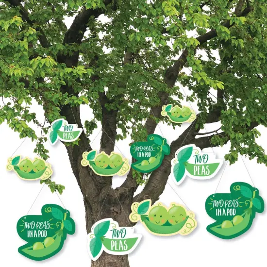 Big Dot of Happiness Hanging Double the Fun - Twins Two Peas in a Pod - Outdoor Hanging Decor - Baby Shower or 1st Birthday Party Decor - 10 Pieces {3}