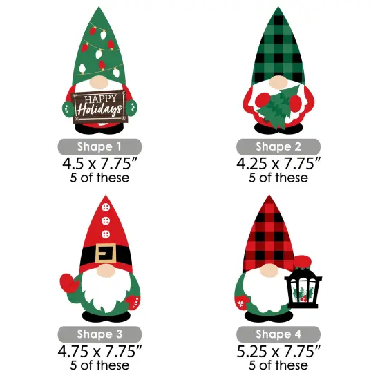 Big Dot of Happiness Red and Green Holiday Gnomes - Decorations DIY Christmas Party Essentials - Set of 20 {7}