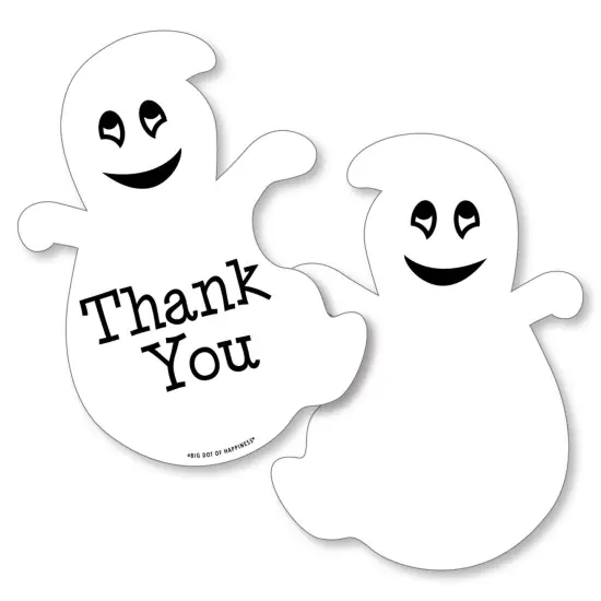 Big Dot of Happiness Spooky Ghost - Shaped Thank You Cards - Halloween Party Thank You Note Cards with Envelopes - Set of 12 {1}