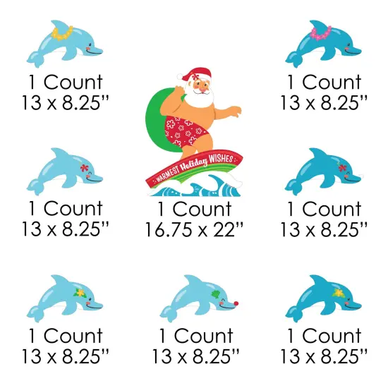 Big Dot of Happiness Tropical Christmas - Yard Sign and Outdoor Lawn Decorations - Beach Santa Holiday Party Yard Signs - Set of 8 {7}