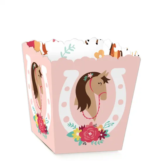 Big Dot of Happiness Run Wild Horses - Party Mini Favor Boxes - Pony Birthday Party Treat Candy Boxes - Set of 12 {1}