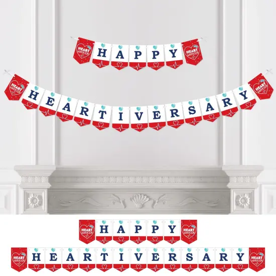 Big Dot of Happiness Happy Heartiversary - CHD Awareness Bunting Banner - Party Decorations - Happy Heartiversary {1}