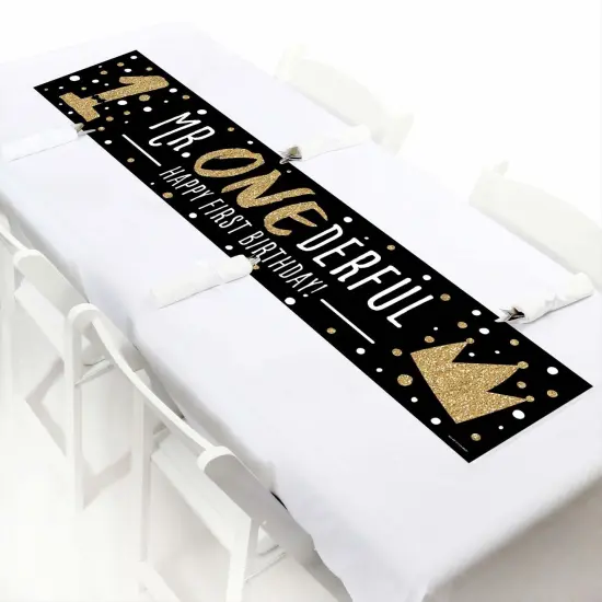 Big Dot of Happiness 1st Birthday Little Mr. Onederful - Happy First Birthday Boy Decorations Party Banner {7}