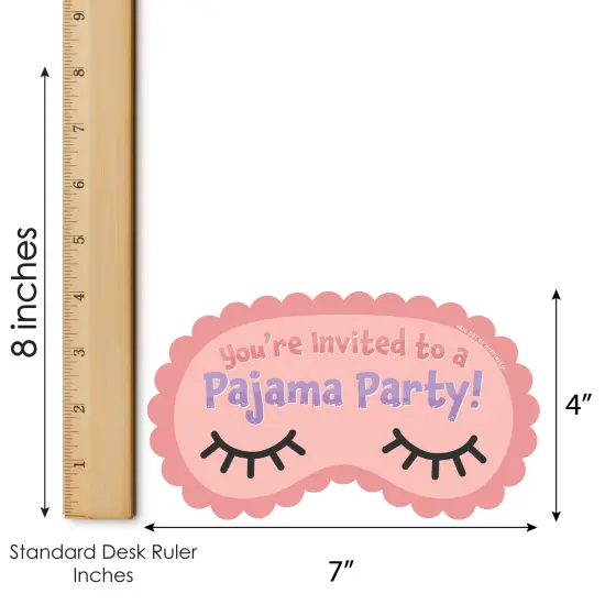 Big Dot of Happiness Pajama Slumber Party - Shaped Fill-In Invitations - Girls Sleepover Birthday Party Invitation Cards with Envelopes - Set of 12 {7}