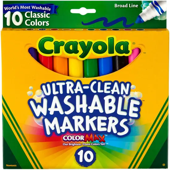 Crayola Ultra-Clean Color Max Broad Washable Markers 10/Pkg-Classic Colors {1}
