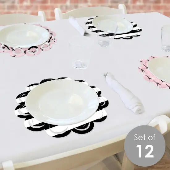 Big Dot of Happiness Paris, Ooh La La - Paris Themed Baby Shower or Birthday Party Round Table Decorations - Paper Chargers - Place Setting For 12 {3}