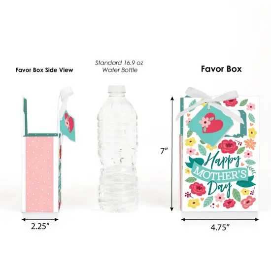 Big Dot of Happiness Colorful Floral Happy Mother's Day - We Love Mom Party Favor Boxes - Set of 12 {3}