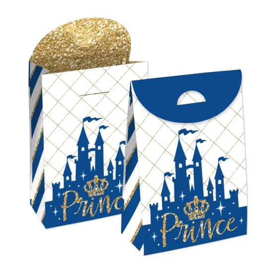 Big Dot of Happiness Royal Prince Charming - Baby Shower or Birthday Gift Favor Bags - Party Goodie Boxes - Set of 12 {1}