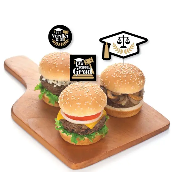 Big Dot of Happiness Law School Grad - Dessert Cupcake Toppers - Future Lawyer Graduation Party Clear Treat Picks - Set of 24 {4}