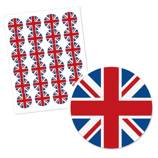 Big Dot of Happiness Cheerio, London - British UK Party Circle Sticker Labels - 24 Count {3}