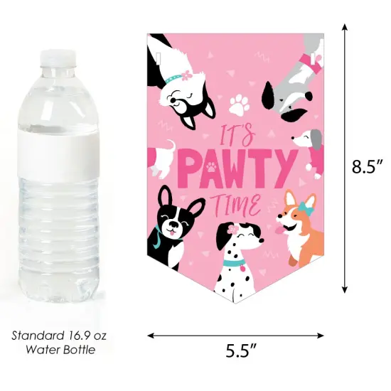 Big Dot of Happiness Pawty Like a Puppy Girl - Pink Dog Birthday Party Bunting Banner - Birthday Party Decorations - Happy Birthday {3}