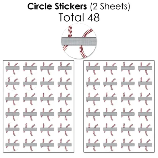 Big Dot of Happiness Batter Up - Baseball - Baby Shower or Birthday Party Candy Favor Sticker Kit - 304 Pieces {7}