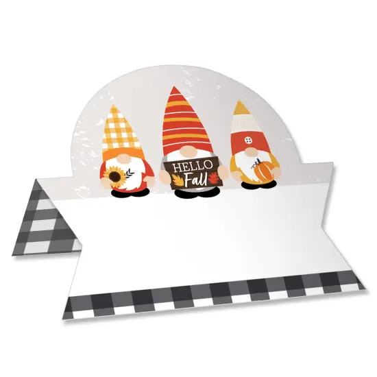 Big Dot of Happiness Fall Gnomes - Autumn Harvest Party Tent Buffet Card - Table Setting Name Place Cards - Set of 24 {1}