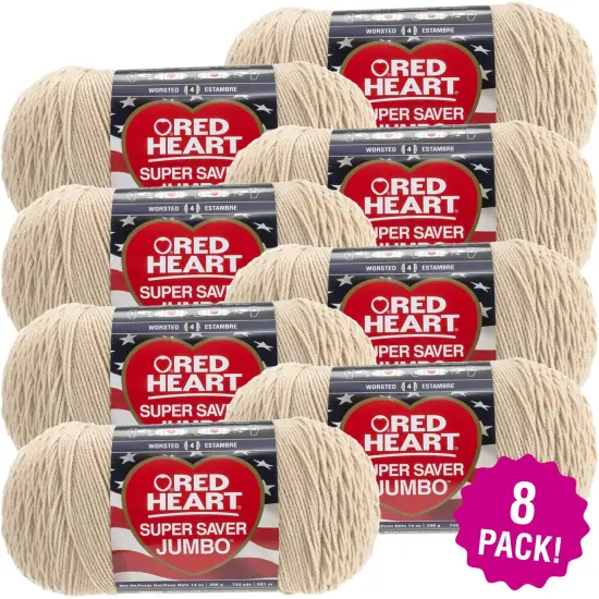 Multipack of 8 - Red Heart Super Saver Jumbo Yarn-Buff {1}