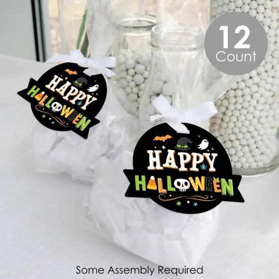 Big Dot of Happiness Jack-O'-Lantern Halloween - Kids Halloween Party Clear Goodie Favor Bags - Treat Bags With Tags - Set of 12 {3}
