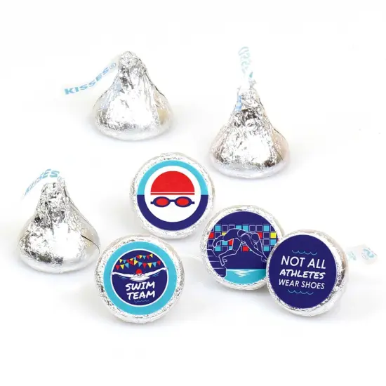 Big Dot of Happiness Making Waves - Swim Team - Swimming or Birthday Party Round Candy Sticker Favors - Labels Fits Chocolate Candy (1 sheet of 108) {1}