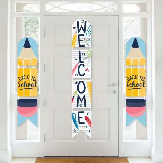 Big Dot of Happiness Back to School - Hanging Vertical Paper Door Banners - First Day of School Classroom Wall Decoration Kit - Indoor Door Decor {1}
