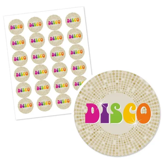 Big Dot of Happiness 70's Disco - 1970's Disco Fever Party Circle Sticker Labels - 24 Count {3}