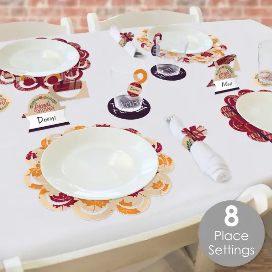 Big Dot of Happiness Friends Thanksgiving Feast - Friendsgiving Paper Charger and Table Decorations - Chargerific Kit - Place Setting for 8 {3}