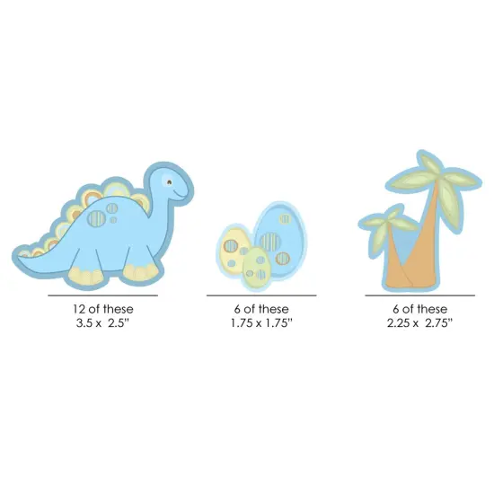 Big Dot of Happiness Baby Boy Dinosaur - DIY Shaped Baby Shower Cut-Outs - 24 Count {3}