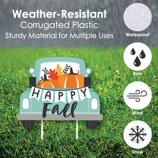 Big Dot of Happiness Happy Fall Truck - Lawn Decorations - Outdoor Harvest Pumpkin Party Yard Decorations - 10 Piece {6}