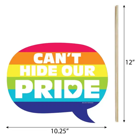 Big Dot of Happiness Funny Love is Love - Pride - Rainbow Party Photo Booth Props Kit - 10 Piece {6}
