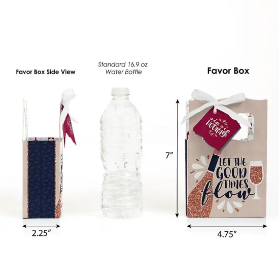 Big Dot of Happiness But First, Wine - Wine Tasting Party Favor Boxes - Set of 12 {3}