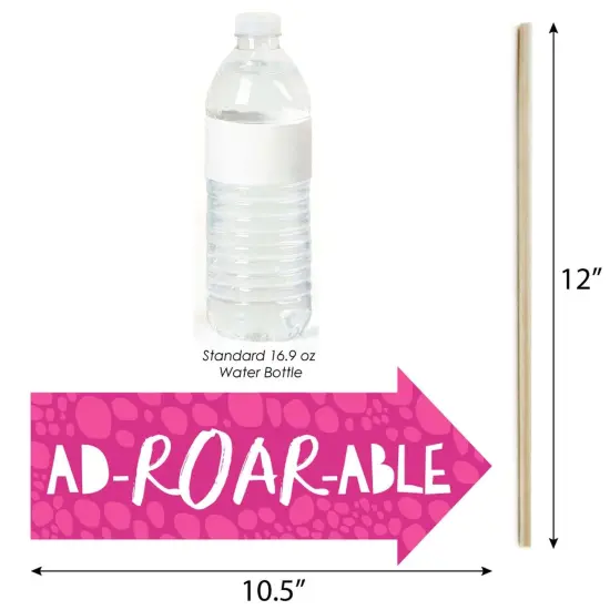 Big Dot of Happiness Funny Roar Dinosaur Girl - Dino Mite T-Rex Baby Shower or Birthday Party Photo Booth Props Kit - 10 Piece {4}