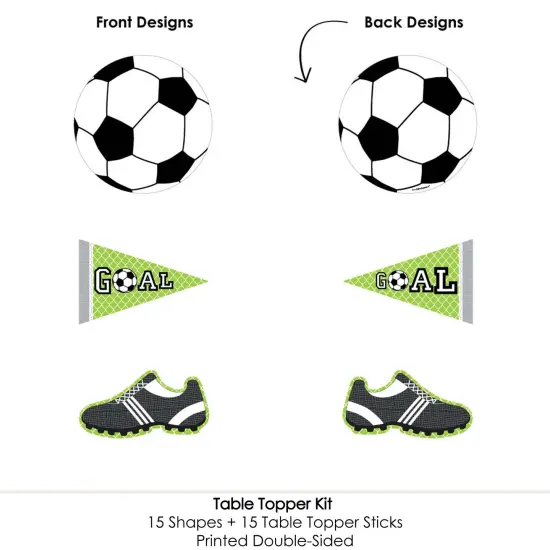Big Dot of Happiness Goaaal - Soccer - Baby Shower or Birthday Party Centerpiece Sticks - Table Toppers - Set of 15 {6}