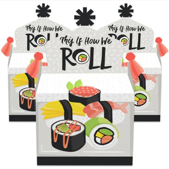 Big Dot of Happiness Let's Roll - Sushi - Treat Box Party Favors - Japanese Party Goodie Gable Boxes - Set of 12 {3}