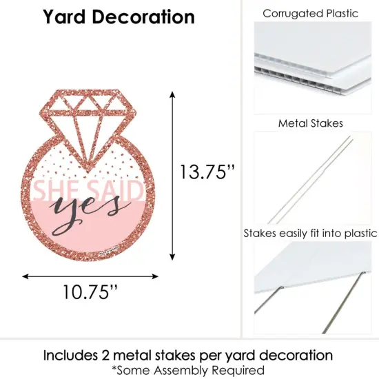 Big Dot of Happiness Bride Squad - Outdoor Lawn Sign - Rose Gold Bridal Shower or Bachelorette Party Yard Sign - 1 Piece {7}