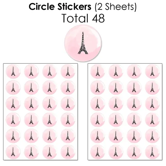 Big Dot of Happiness Paris, Ooh La La - Paris Themed Baby Shower or Birthday Party Candy Favor Sticker Kit - 304 Pieces {7}