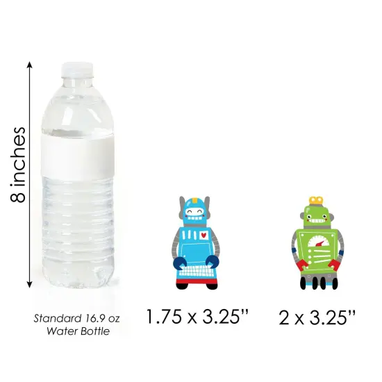 Big Dot of Happiness Gear Up Robots - DIY Shaped Birthday Party or Baby Shower Cut-Outs - 24 Count {7}